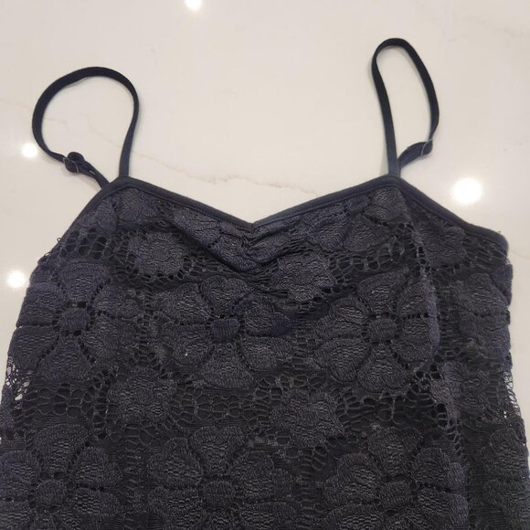 Rare Urban Outfitters Sz XS Black Lace Mini Dress Floral Grunge Goth Club LBD - Picture 6 of 10